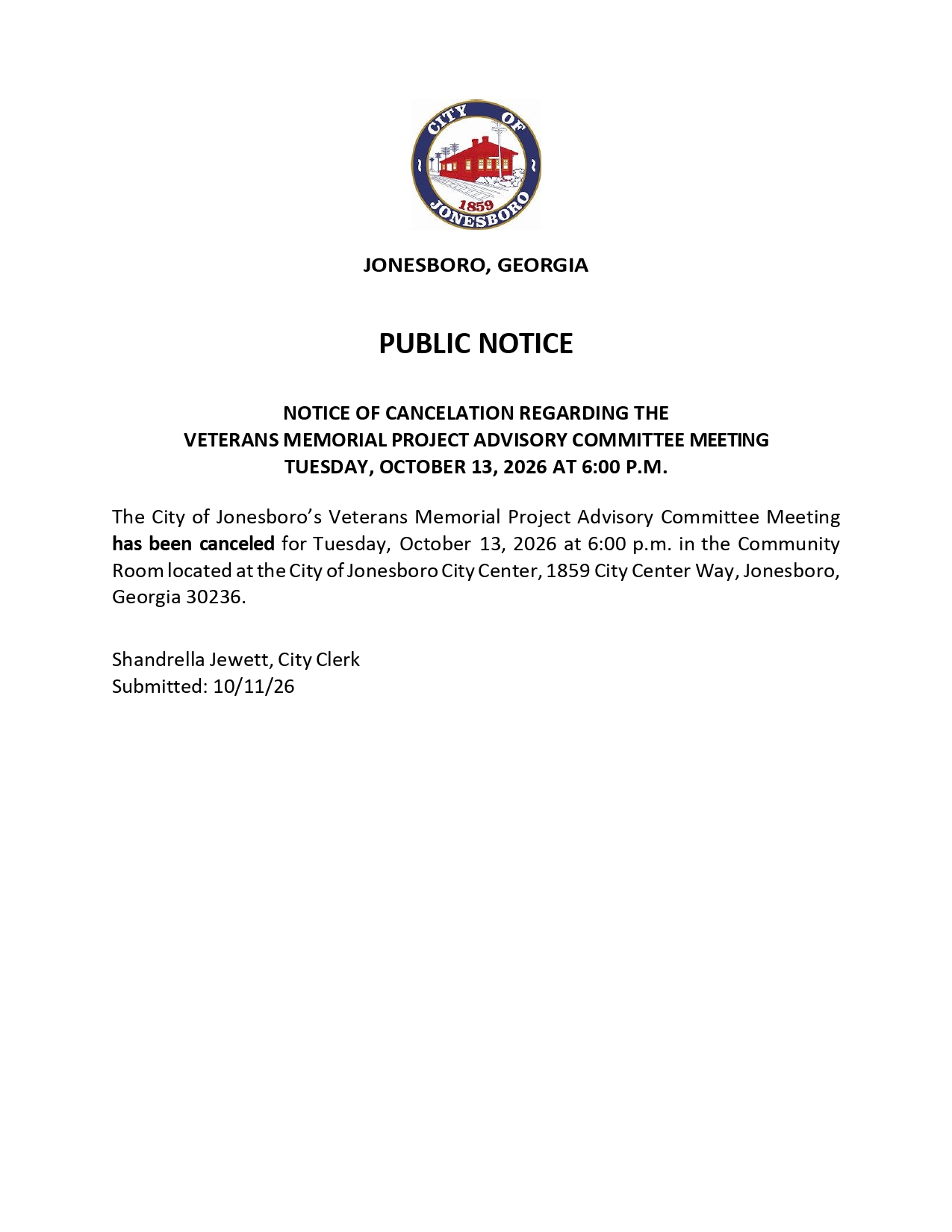 PUBLIC NOTICE 